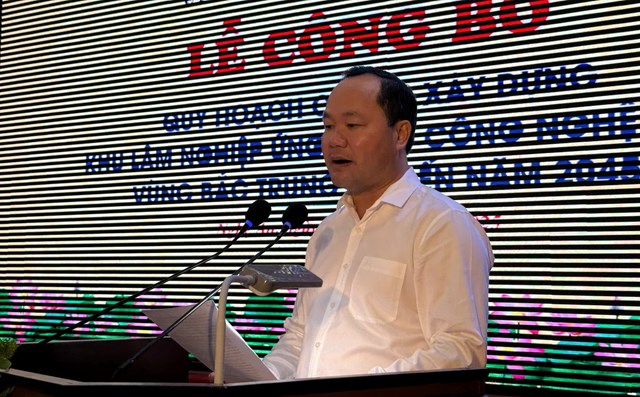 &Ocirc;ng Ho&agrave;ng Quốc Việt, Gi&aacute;m đốc sở N&ocirc;ng nghiệp v&agrave; M&ocirc;i trường tỉnh Nghệ An c&ocirc;ng bố 5 nh&oacute;m mục ti&ecirc;u Quy hoạch x&acirc;y dựng Khu l&acirc;m nghiệp ứng dụng c&ocirc;ng nghệ cao v&ugrave;ng Bắc Trung Bộ hướng tới