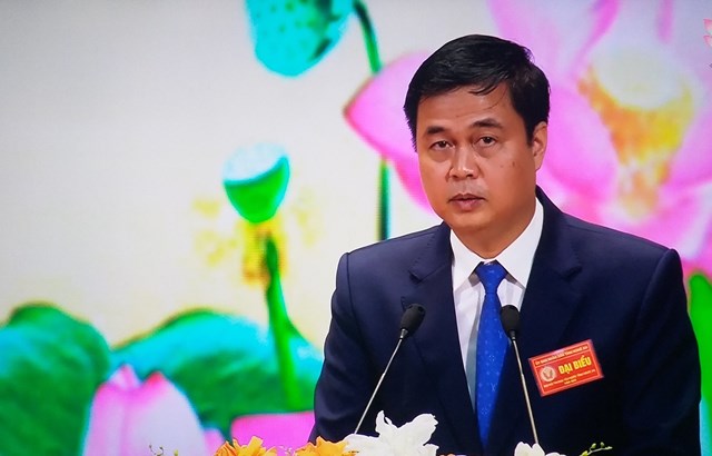 Đồng chí Phạm Huy Giang - Ủy viên Thường trực Hội đồng Thi đua - Khen thưởng Trung ương, Trưởng ban Thi đua - Khen thưởng Trung ương phát biểu