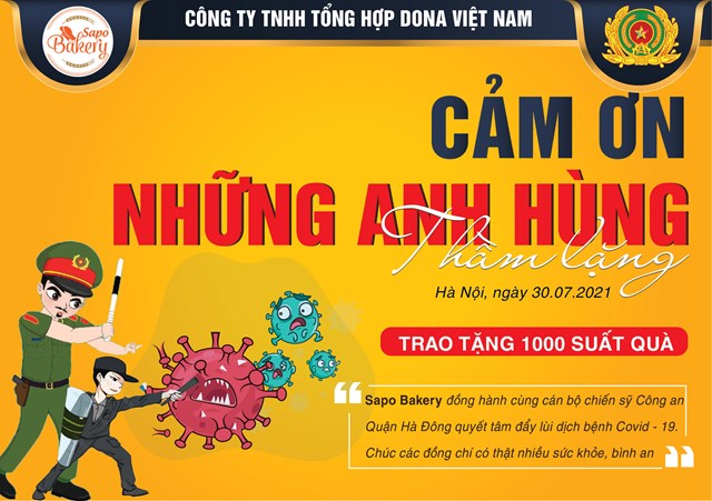 DONA Việt Nam - SAPO Bakery - KUN Bakery: Đồng h&#224;nh c&#249;ng C&#244;ng an quận H&#224; Đ&#244;ng đẩy l&#249;i dịch Covid-19 - Ảnh 1