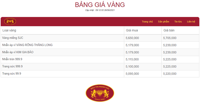 Gi&aacute; v&agrave;ng tham khảo tại Bảo T&iacute;n Mạnh Hải. Nguồn:&nbsp;https://giavang.baotinmanhhai.vn/