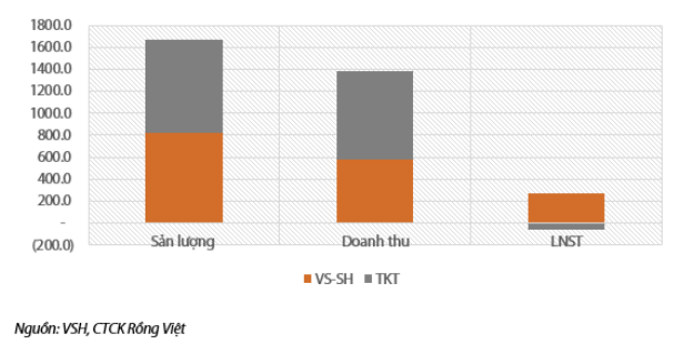 Sản lượng điện ước tính (triệu kWh), doanh thu là LNST (tỷ đồng) theo từng nhà máy trong năm 2021 - Nguồn: VDSC