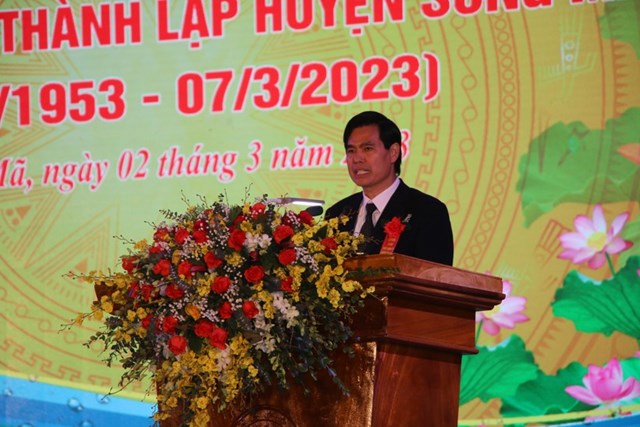 Ông Hoàng Quốc Khánh phát biểu tại buổi lễ kỷ niệm.