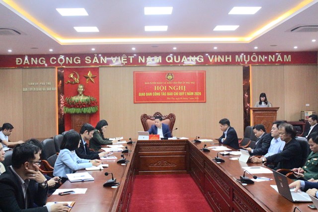 Hội nghị giao ban c&ocirc;ng t&aacute;c b&aacute;o ch&iacute; qu&yacute; I năm 2026 tỉnh Ph&uacute; Thọ.