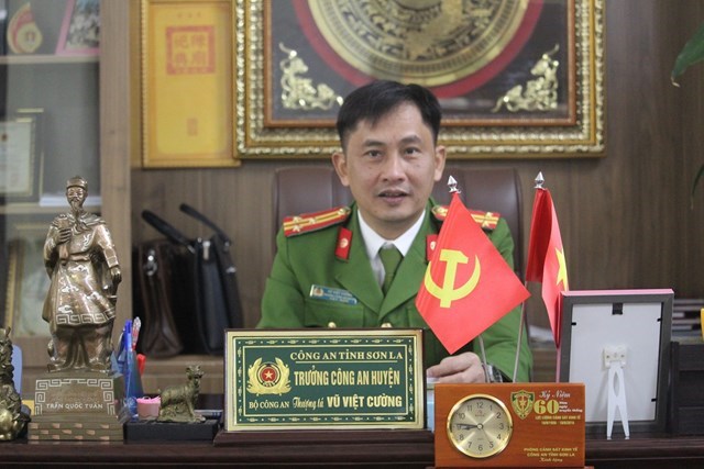 Thượng tá Vũ Việt Cường - Trưởng Công an huyện Sông Mã, Công an tỉnh Sơn La.