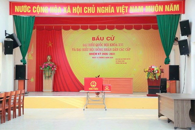 X&atilde; Thạch Thất (TP. H&agrave; Nội) sẵn s&agrave;ng&nbsp;cho cuộc bầu cử đại biểu Quốc hội kh&oacute;a XVI v&agrave; đại biểu HĐND c&aacute;c cấp nhiệm kỳ 2026-2031.