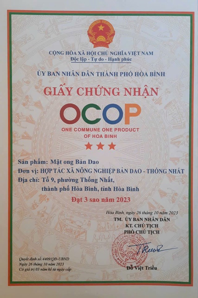 Sản phẩm đạt chất lượng OCOP 3 sao năm 2023.