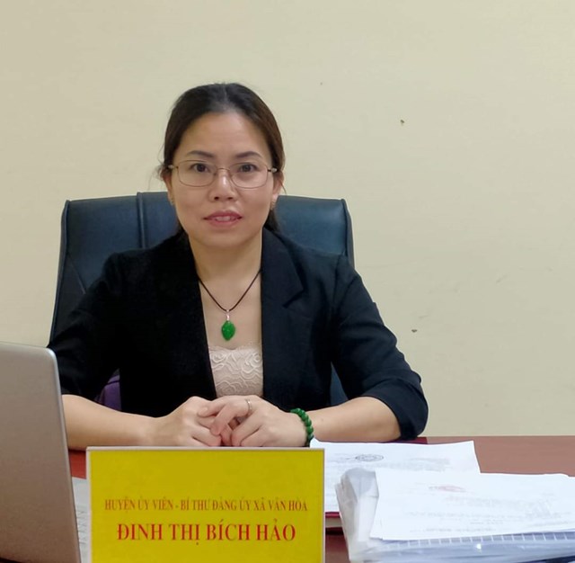 Bà Đinh Thị Bích Hảo, Huyện ủy viên, Bí thư Đảng ủy xã Vân Hòa.