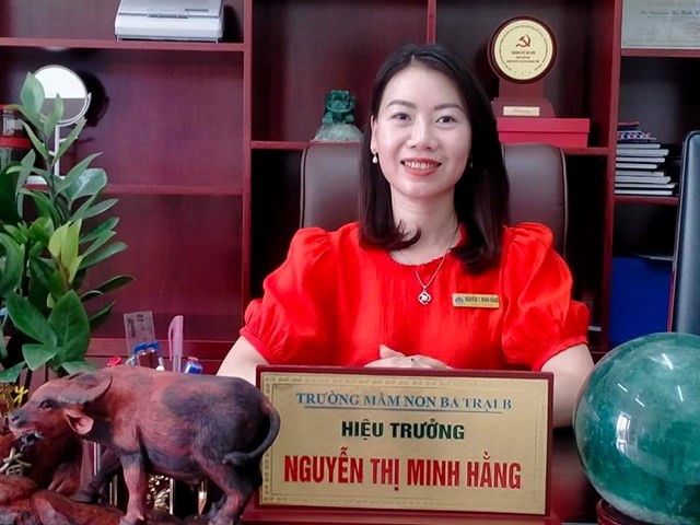 Cô giáo Nguyễn Thị Minh Hằng, Bí thư Chi bộ, Hiệu trưởng Trường Mầm Non Ba Trại B.