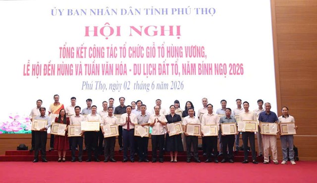 Hội nghị tổng kết c&ocirc;ng t&aacute;c tổ chức Giỗ Tổ H&ugrave;ng Vương, Lễ hội Đền H&ugrave;ng v&agrave; Tuần Văn h&oacute;a - Du lịch Đất Tổ năm B&iacute;nh Ngọ 2026.
