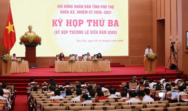 Kỳ họp thứ Ba, HĐND tỉnh Ph&uacute; Thọ kh&oacute;a XX, nhiệm kỳ 2026 &ndash; 2031 diễn ra từ ng&agrave;y 29 - 30/6/2026.