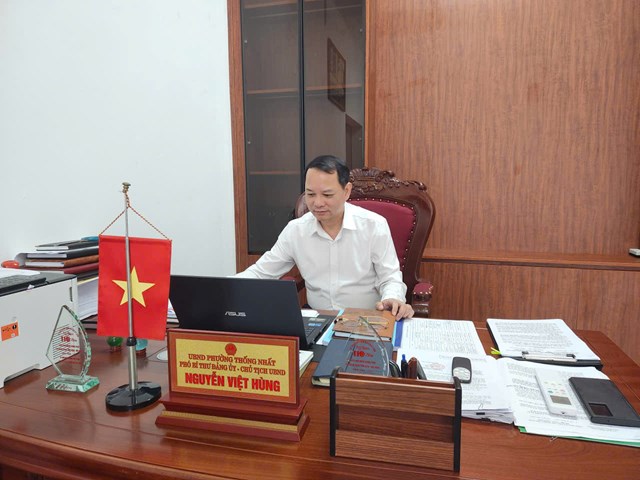 Đồng ch&iacute; Nguyễn Việt H&ugrave;ng, ph&oacute; B&iacute; thư Đảng ủy - Chủ tịch UBND phường Thống Nhất.