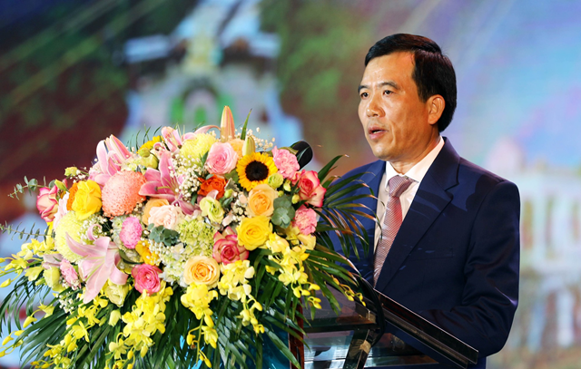  Ông Nguyễn Minh Tường, Bí thư Huyện ủy Thanh Thủy phát biểu tại buổi Lễ.