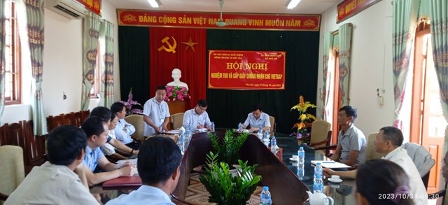 Hội nghị nghiệm thu và cấp chứng nhận VietGAP tại xã Phú Đô.