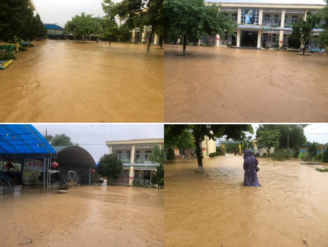 Trường mầm non T&acirc;n Vinh c&oacute; vị tr&iacute; nằm gần với khu vực s&ocirc;ng n&ecirc;n v&agrave;o m&ugrave;a mưa lũ, nước s&ocirc;ng d&acirc;ng cao ngập l&ecirc;n s&acirc;n trường.