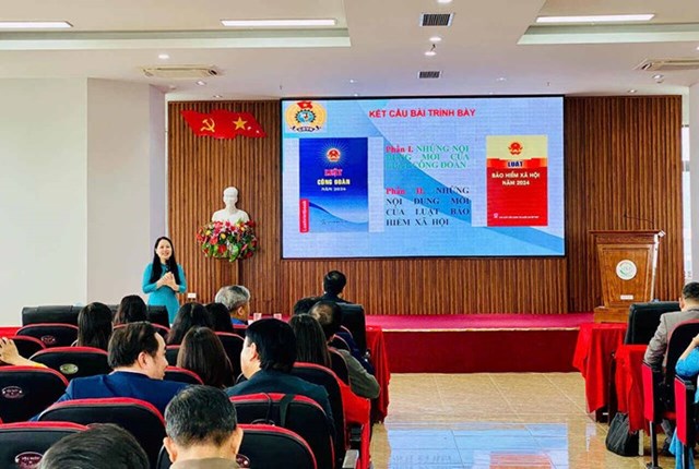 C&ocirc;ng đo&agrave;n N&ocirc;ng nghiệp v&agrave; M&ocirc;i trường Việt Nam tổ chức tuy&ecirc;n truyền Luật C&ocirc;ng đo&agrave;n v&agrave; Luật Bảo hiểm x&atilde; hội 2024 cho c&aacute;n bộ c&ocirc;ng đo&agrave;n