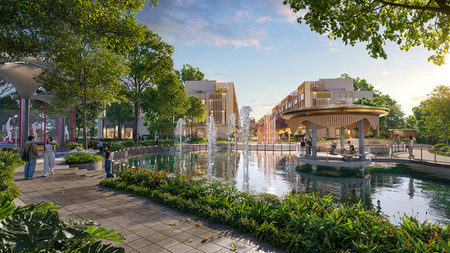 Đ&agrave;i phun nước nghệ thuật tạo n&ecirc;n lớp chuyển động mềm mại cho c&ocirc;ng vi&ecirc;n v&agrave; quảng trường. Ảnh: Ph&uacute; Long