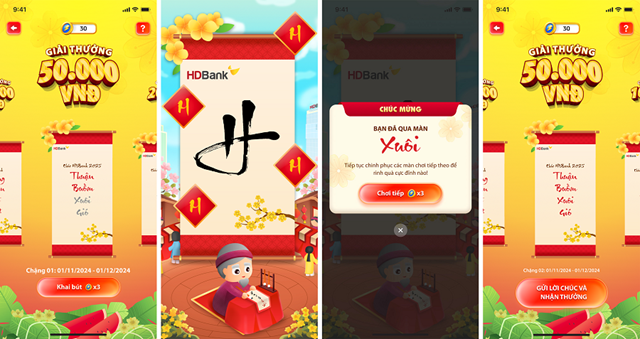 Tr&ecirc;n h&agrave;nh tr&igrave;nh du xu&acirc;n ngắm mai đ&agrave;o nở tr&ecirc;n app HDBank, kh&aacute;ch h&agrave;ng sẽ nhận được những lời ch&uacute;c &yacute; nghĩa từ &Ocirc;ng Đồ c&ugrave;ng cơ hội l&atilde;nh tiền thưởng &ldquo;ting ting&rdquo; ngay v&agrave;o t&agrave;i khoản. &nbsp;