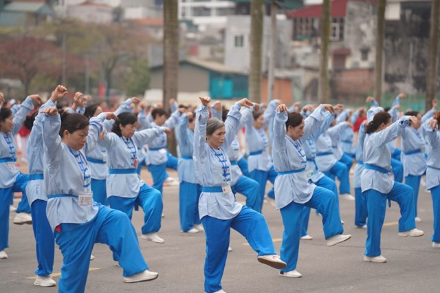 Hàng ngàn người cao tuổi Hà Nội tham gia đồng diễn múa quạt dưỡng sinh - Ảnh 1