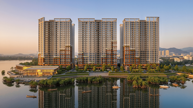 Ba t&ograve;a th&aacute;p Onsen sở hữu vị tr&iacute; giao lộ v&agrave;ng kết nối kh&ocirc;ng gian an cư sinh th&aacute;i v&agrave; nhịp sống rực rỡ. H&igrave;nh ảnh minh họa