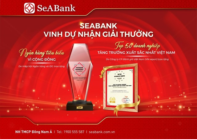SeABank được vinh danh Ng&#226;n h&#224;ng ti&#234;u biểu v&#236; cộng đồng 2022 v&#224; Top 50 Doanh nghiệp tăng trưởng xuất sắc nhất Việt Nam - Ảnh 1