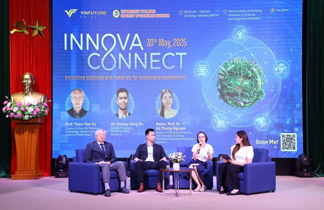 Quỹ VinFuture phối hợp c&ugrave;ng Trường Đại học Sư phạm &ndash; Đại học Đ&agrave; Nẵng tổ chức hội thảo InnovaConnect, mở rộng chương tr&igrave;nh cầu nối khoa học ra to&agrave;n quốc. Ảnh: BTC. &nbsp;