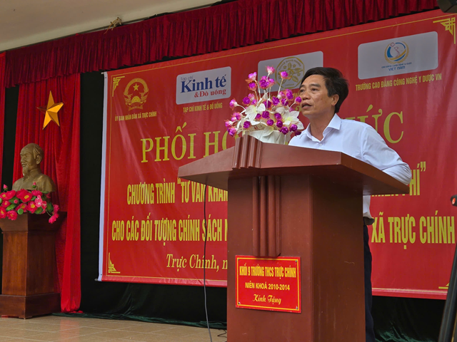 Ông Mai Văn Trường – Phó Bí thư, chủ tịch UBND xã Trực Chính phát biểu tại sự kiện.