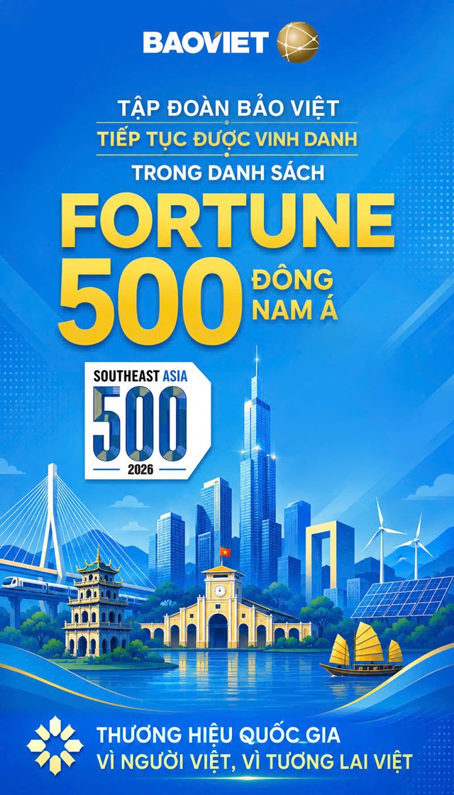Tập đo&agrave;n Bảo Việt (BVH) tiếp tục được vinh danh trong danh s&aacute;ch Fortune 500 Đ&ocirc;ng Nam &Aacute;
