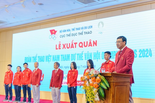 "Lễ xuất qu&acirc;n Đo&agrave;n thể thao Việt Nam (TTVN) tham dự Olympic Paris 2024 diễn ra ng&agrave;y 17/7 tại H&agrave; Nội"&nbsp;