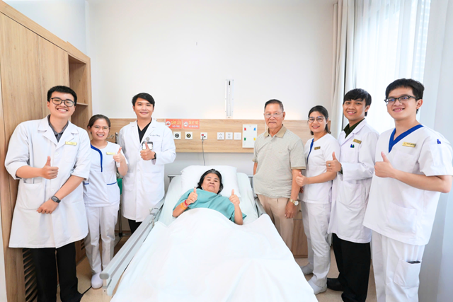 Bệnh nh&acirc;n N.L hồi phục&nbsp;ổn định sau phẫu thuật. (Ảnh: Vinmec)