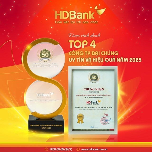 HDBank giữ vị tr&#237; thứ 3 Top ng&#226;n h&#224;ng ni&#234;m yết uy t&#237;n v&#224; hiệu quả nhất Việt Nam - Ảnh 3