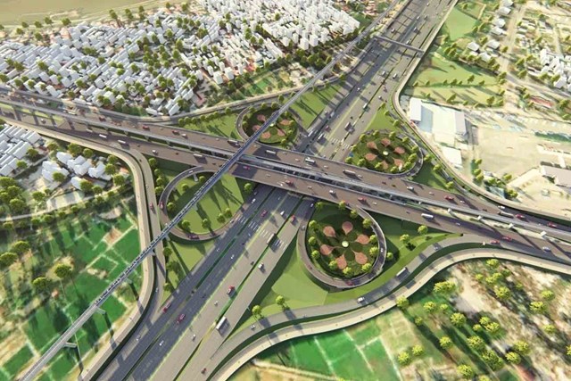Phối cảnh V&agrave;nh đai 4 - trục xương sống kết nối H&agrave; Nội - Hưng Y&ecirc;n - Bắc Ninh (Ảnh: UBND TP H&agrave; Nội) &nbsp;