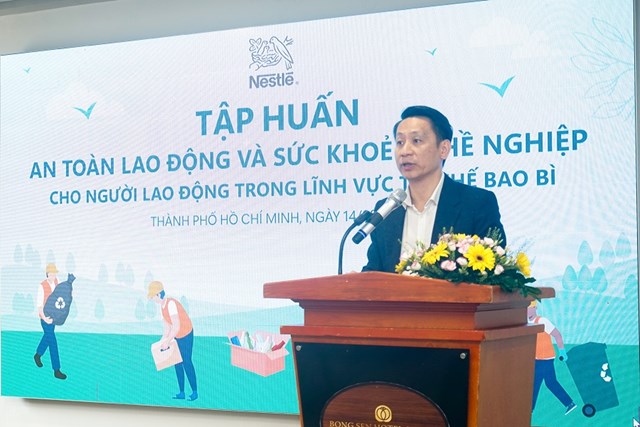 Ông Khuất Quang Hưng, Phó Tổng Giám đốc phụ trách Đối ngoại và Truyền thông, công ty Nestlé Việt Nam phát biểu khai mạc Chương trình