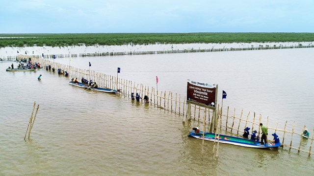 Tuy thời tiết mưa gi&oacute; nhưng c&aacute;c nh&acirc;n vi&ecirc;n Vinamilk đ&atilde; c&ugrave;ng Gaia v&agrave; c&aacute;c c&aacute;n bộ Vườn Quốc gia ho&agrave;n th&agrave;nh việc dựng h&agrave;ng r&agrave;o khoanh nu&ocirc;i cho dự &aacute;n 25ha tại v&ugrave;ng l&otilde;i Vườn Quốc gia ng&agrave;y 18/8 vừa qua &nbsp;