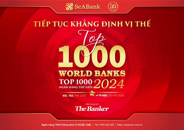 SeABank li&#234;n tục tăng hạng trong bảng xếp hạng “Top 1000 Ng&#226;n h&#224;ng thế giới” - Ảnh 1