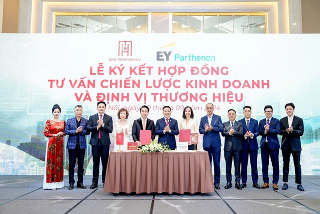 Lễ ký kết hợp đồng tư vấn chiến lược giữa Công ty Cổ phần Bảo Tín Mạnh Hải và EY-Parthenon.