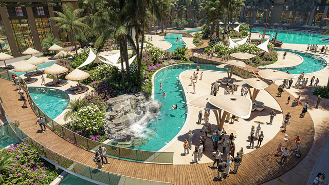 Sau khi hoàn thiện cả 12 tòa tháp, dự án sẽ có lõi cảnh quan xanh chuẩn resort
