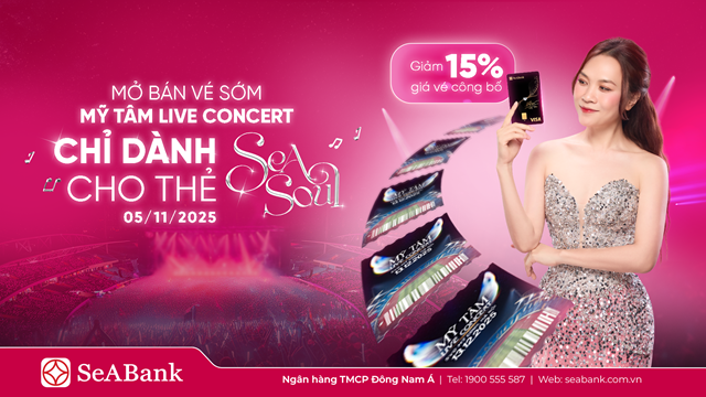 SeABank mang cơ hội săn v&#233; miễn ph&#237; cho kh&#225;ch h&#224;ng trải nghiệm Mỹ T&#226;m Live Concert 2025 - Ảnh 1