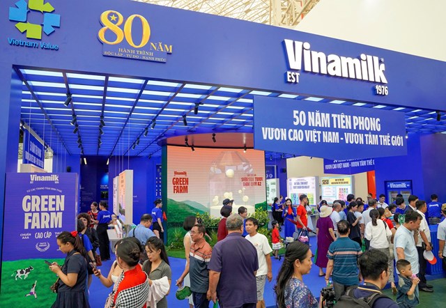 Vinamilk hiện diện và khẳng định vị thế thương hiệu sữa hàng đầu Việt Nam, vươn tầm Quốc tế tại các triển lãm, hội chợ lớn. Ảnh: Vi Nam  