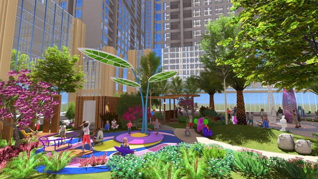 Chủ nh&acirc;n căn hộ dễ d&agrave;ng tạo kết nối tại c&aacute;c khu cảnh quan cộng đồng như quảng trường trung t&acirc;m tại ph&acirc;n khu Capital State &nbsp;