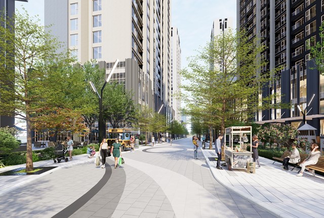 Tuyến phố thương mại nhộn nhịp đ&aacute;p ứng trọn vẹn nhu cầu của chủ nh&acirc;n căn hộ v&agrave; thu h&uacute;t du kh&aacute;ch, người địa phương đến ăn uống, mua sắm, vui chơi &nbsp;