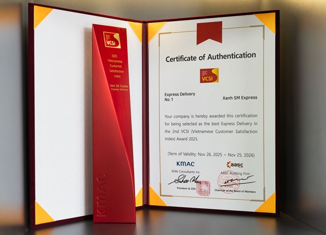 Xanh SM Express xếp vị tr&iacute; số một trong ng&agrave;nh Chuyển ph&aacute;t nhanh &ndash; Bưu kiện theo khảo s&aacute;t VCSI 2025 &nbsp;