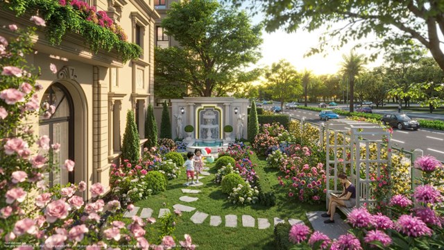 Khu vườn sau nh&agrave; rộng 20 - 138m&sup2; mang đến cho gia chủ kh&ocirc;ng gian nghỉ dưỡng ri&ecirc;ng tư, ngập tr&agrave;n cỏ c&acirc;y, hoa l&aacute; &nbsp;