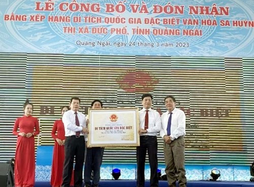 Quảng Ngãi đón nhận Bằng xếp hạng Di tích quốc gia đặc biệt văn hoá Sa Huỳnh.