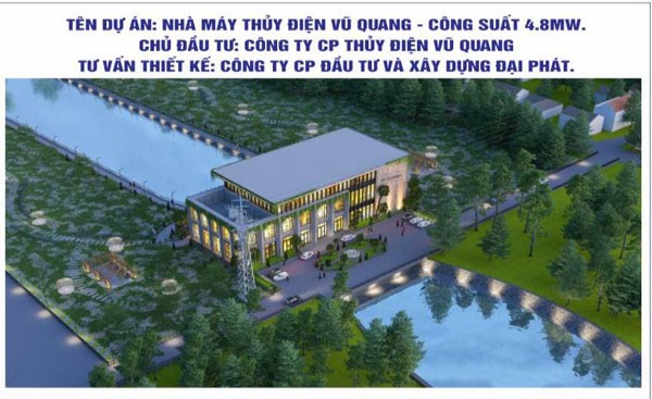 Phối cảnh Nhà máy thủy điện Vũ Quang.