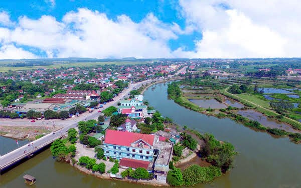 Một góc huyện Thạch Hà nhìn từ trên cao.