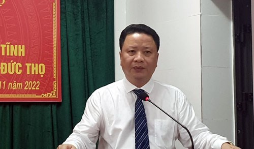 Ông Nguyễn Đình Thiện phát biểu nhận nhiệm vụ.