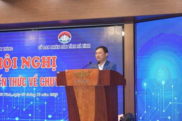 Phó Chủ tịch UBND tỉnh Hà Tĩnh Lê Ngọc Châu phát biểu tại Hội nghị.