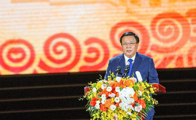 Đồng ch&iacute; Nguyễn Xu&acirc;n Thắng &ndash; Ủy vi&ecirc;n Bộ Ch&iacute;nh trị, Gi&aacute;m đốc Học viện Ch&iacute;nh trị Quốc gia Hồ Ch&iacute; Minh ph&aacute;t biểu tại buổi lễ.