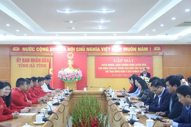 L&atilde;nh đạo tỉnh H&agrave; Tĩnh dự gặp mặt tuy&ecirc;n dương HLV, VĐV đạt th&agrave;nh t&iacute;ch cao tại SEA Games 33.