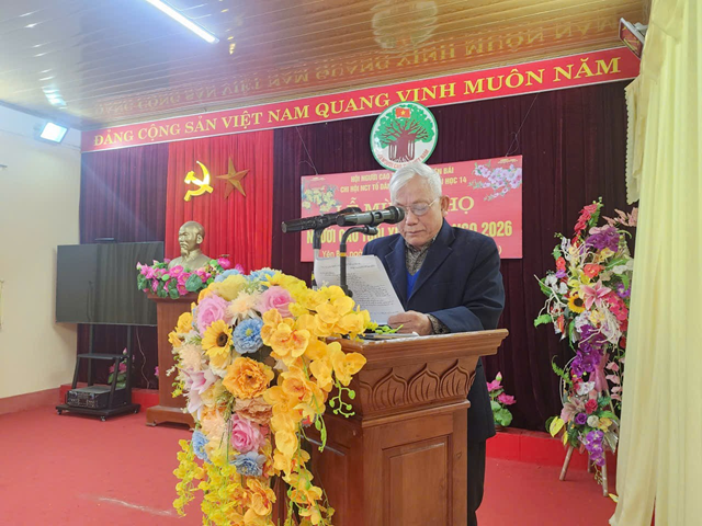 &Ocirc;ng Nguyễn Đăng Hậu -&nbsp;Đại diện ban tổ chức ph&aacute;t biểu khai mạc, nhấn mạnh &yacute; nghĩa nh&acirc;n văn của hoạt động mừng thọ đầu năm.